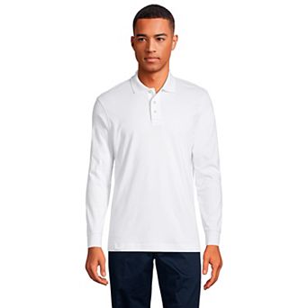 Big & Tall Lands' End Long Sleeve Interlock Polo