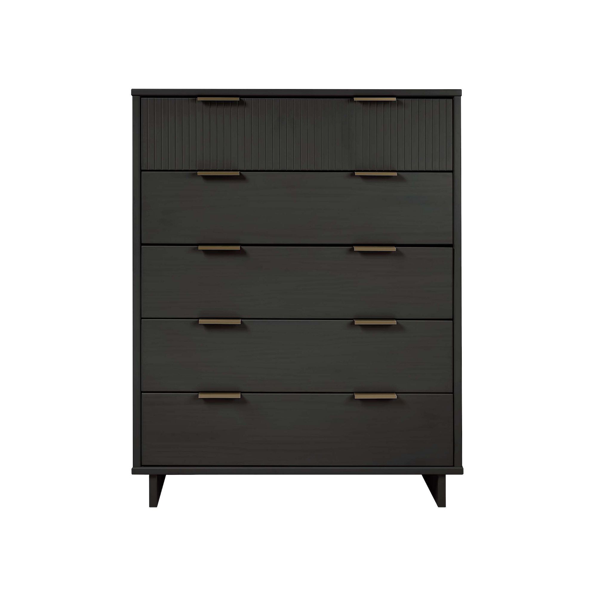MANHATTAN COMFORT Granville Tall Dresser, Dark Grey