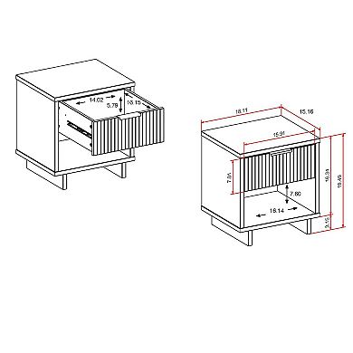 MANHATTAN COMFORT Granville 1-Drawer Nightstand