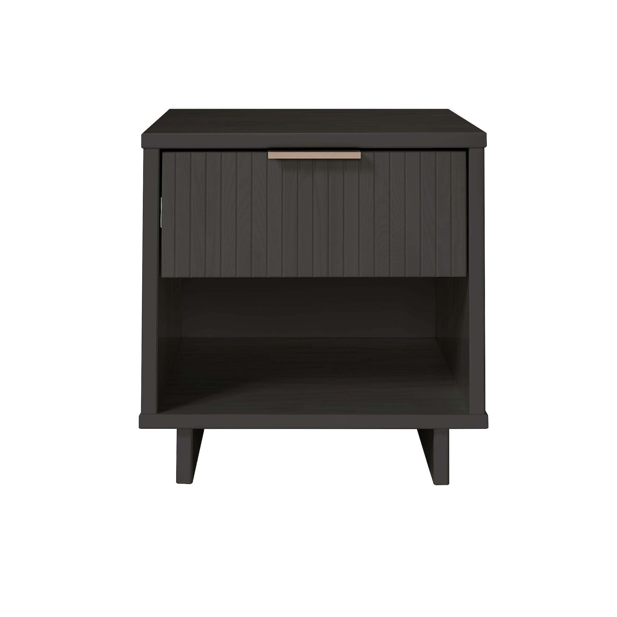 MANHATTAN COMFORT Granville 1-Drawer Nightstand, Dark Grey