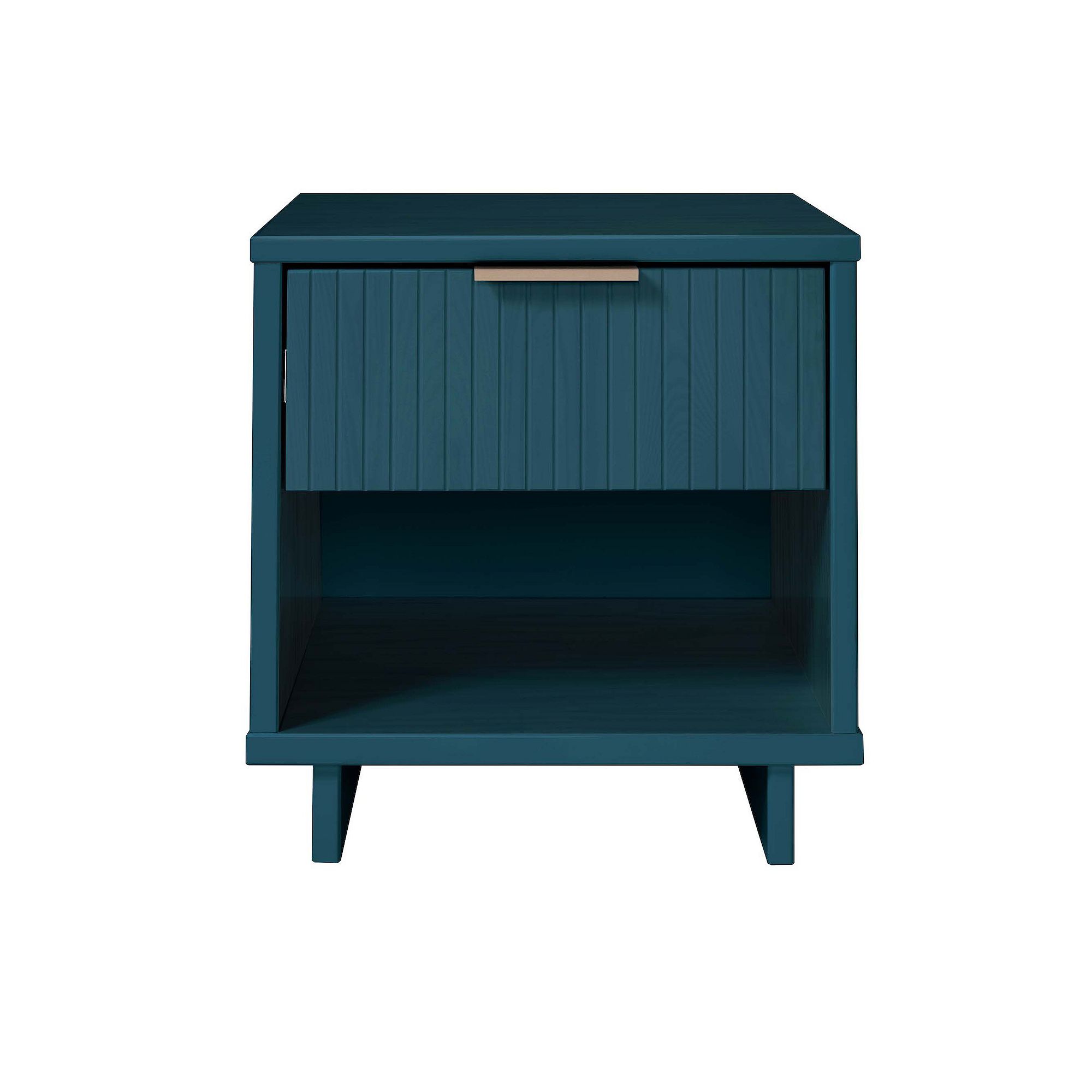 MANHATTAN COMFORT Granville 1-Drawer Nightstand, Black Blue