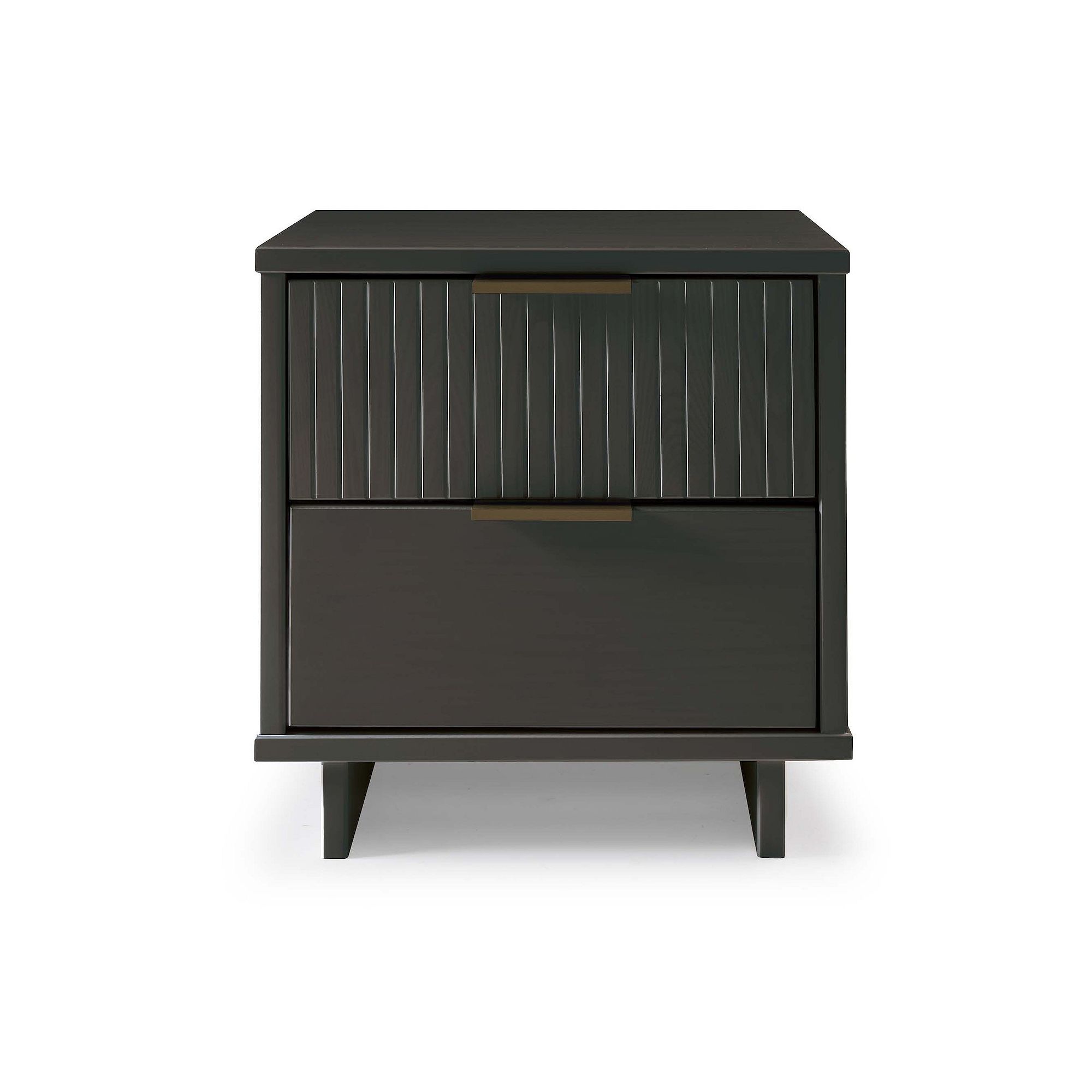 MANHATTAN COMFORT Granville 2-Drawer Nightstand, Dark Grey