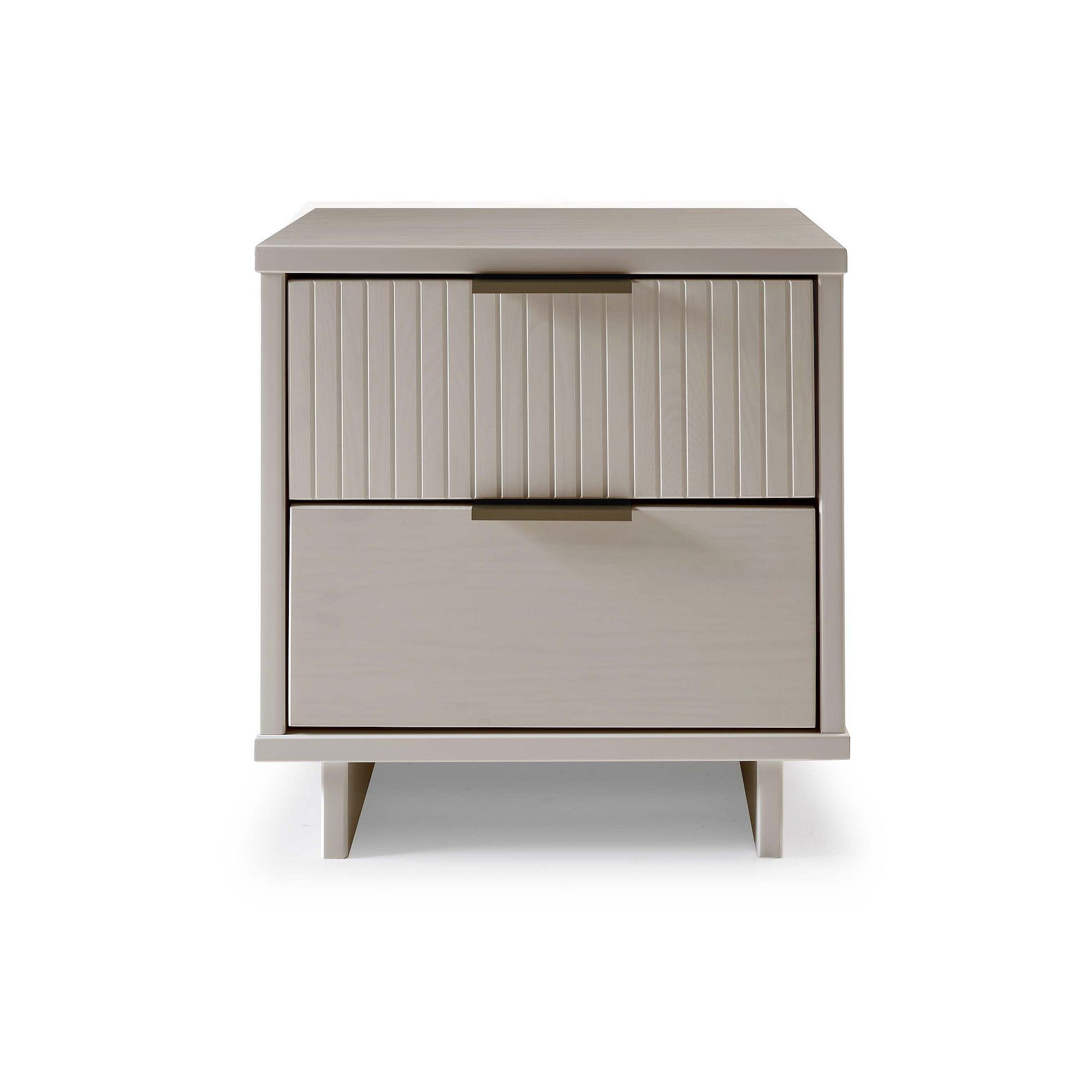 MANHATTAN COMFORT Granville 2-Drawer Nightstand, Light Grey