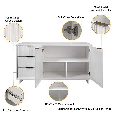 MANHATTAN COMFORT Granville 3-Drawer Sideboard