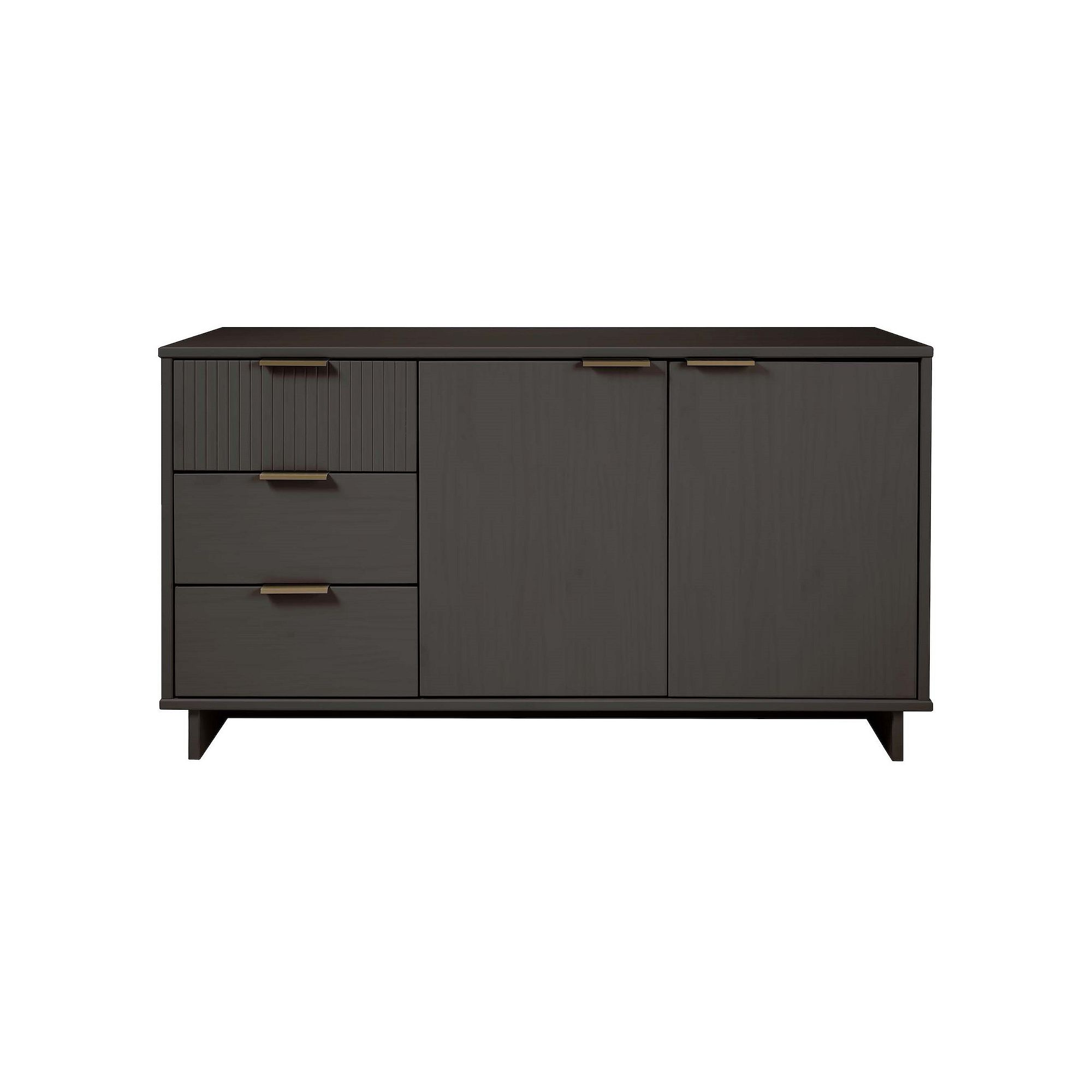 MANHATTAN COMFORT Granville 3-Drawer Sideboard, Dark Grey