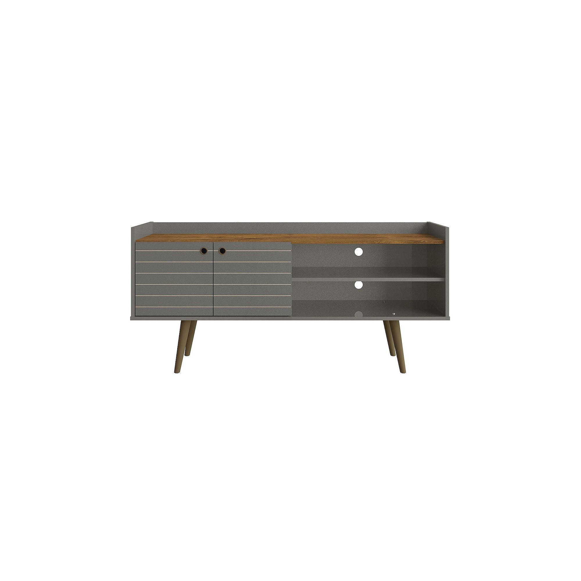 MANHATTAN COMFORT Bogart Mid-Century Modern TV Stand, Grey
