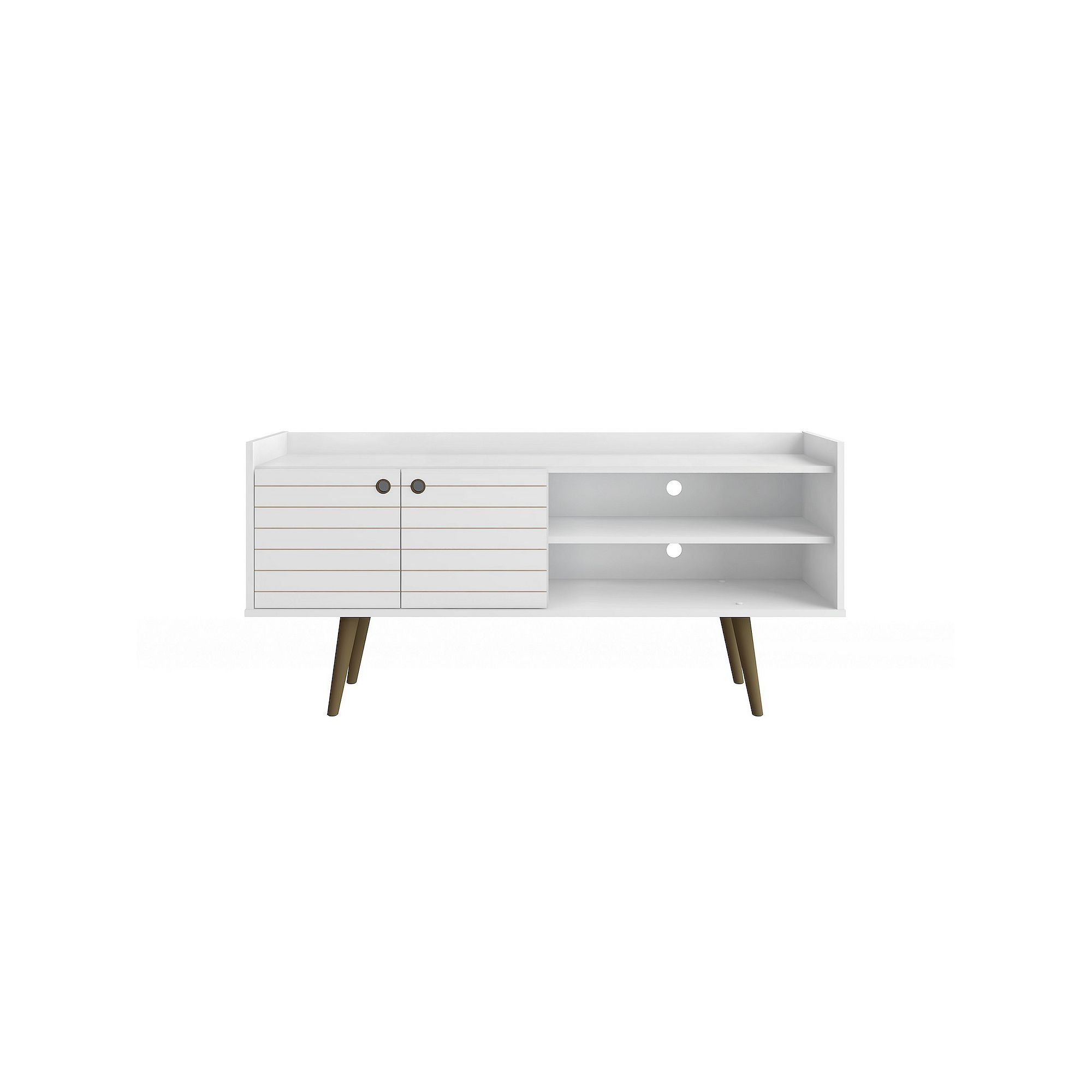 MANHATTAN COMFORT Bogart Mid-Century Modern TV Stand, White