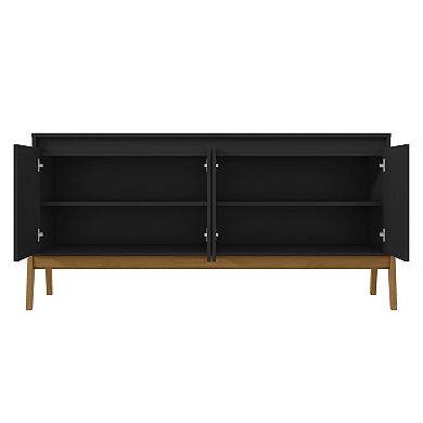 MANHATTAN COMFORT Gales 4 Cabinet Mid-Century Modern Sideboard