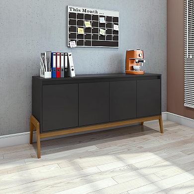 MANHATTAN COMFORT Gales 4 Cabinet Mid-Century Modern Sideboard