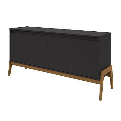 MANHATTAN COMFORT Gales 4 Cabinet Mid-Century Modern Sideboard