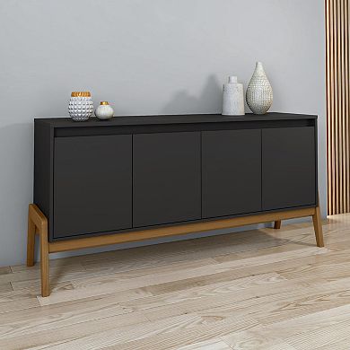 MANHATTAN COMFORT Gales 4 Cabinet Mid-Century Modern Sideboard