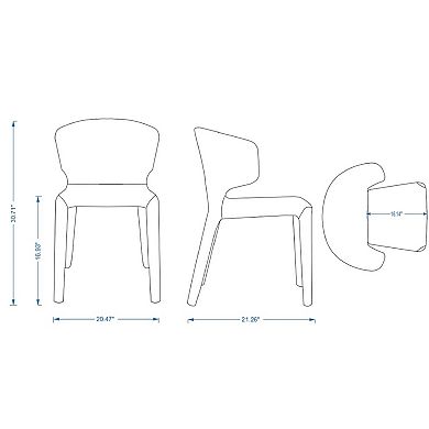MANHATTAN COMFORT Conrad Dining Chair 4-piece Set