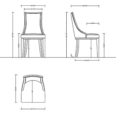 MANHATTAN COMFORT Grand Padded Dining Chair 2-piece Set