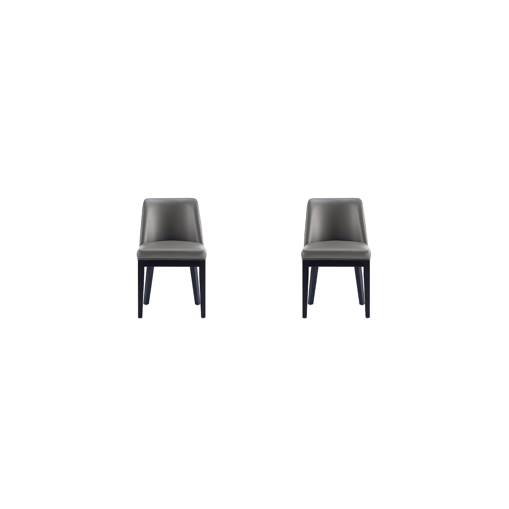 MANHATTAN COMFORT Gansevoort Dining Chair 2-piece Set, Pebble Grey