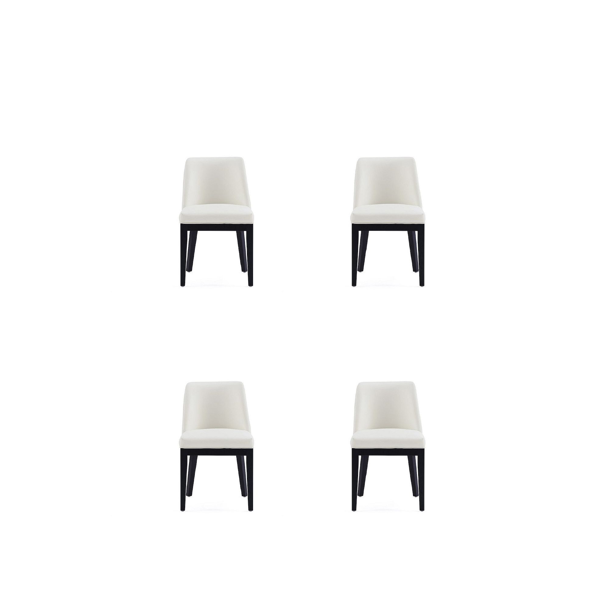 MANHATTAN COMFORT Gansevoort Dining Chair 4-piece Set, Ivory