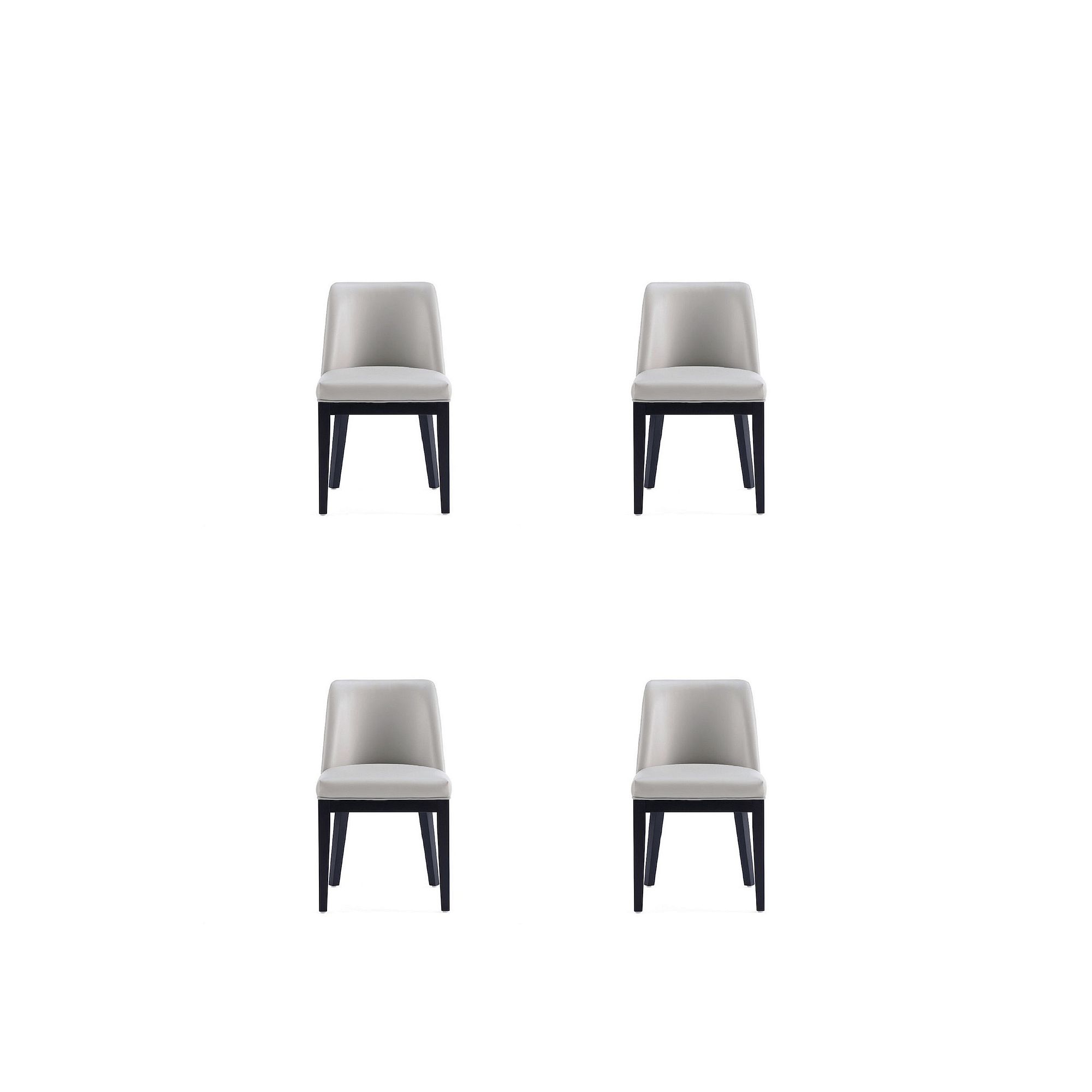 MANHATTAN COMFORT Gansevoort Dining Chair 4-piece Set, Light Grey