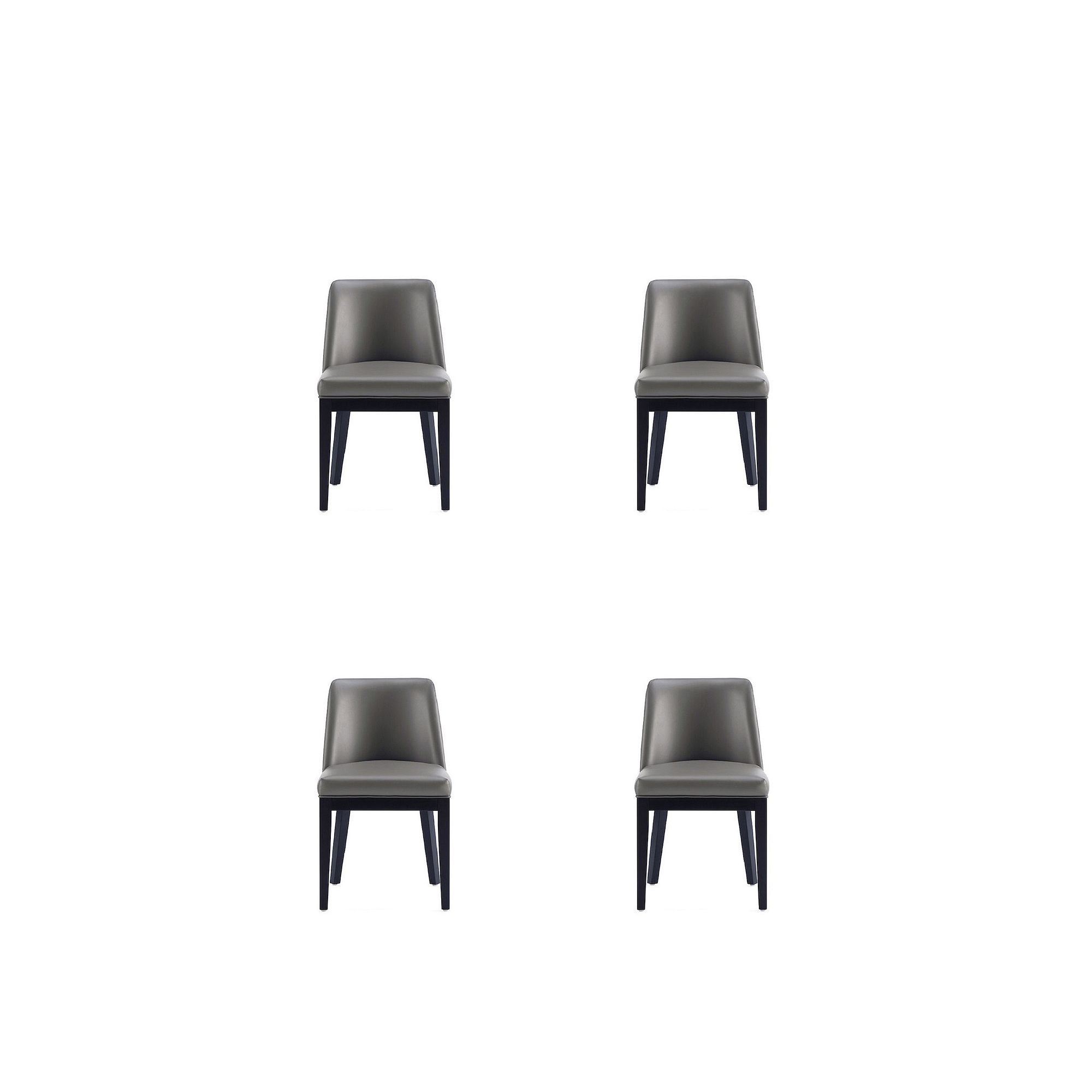 MANHATTAN COMFORT Gansevoort Dining Chair 4-piece Set, Pebble Grey