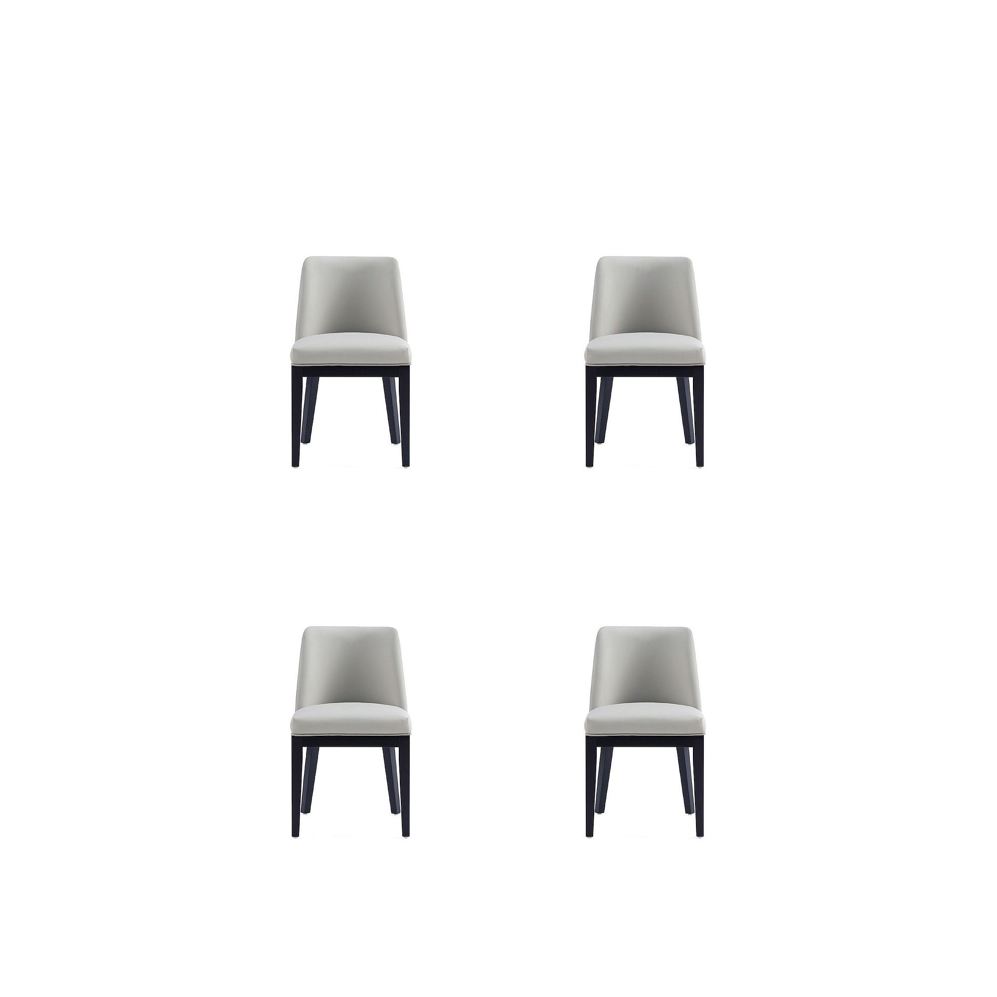 MANHATTAN COMFORT Gansevoort Dining Chair 4-piece Set, Grey Grey