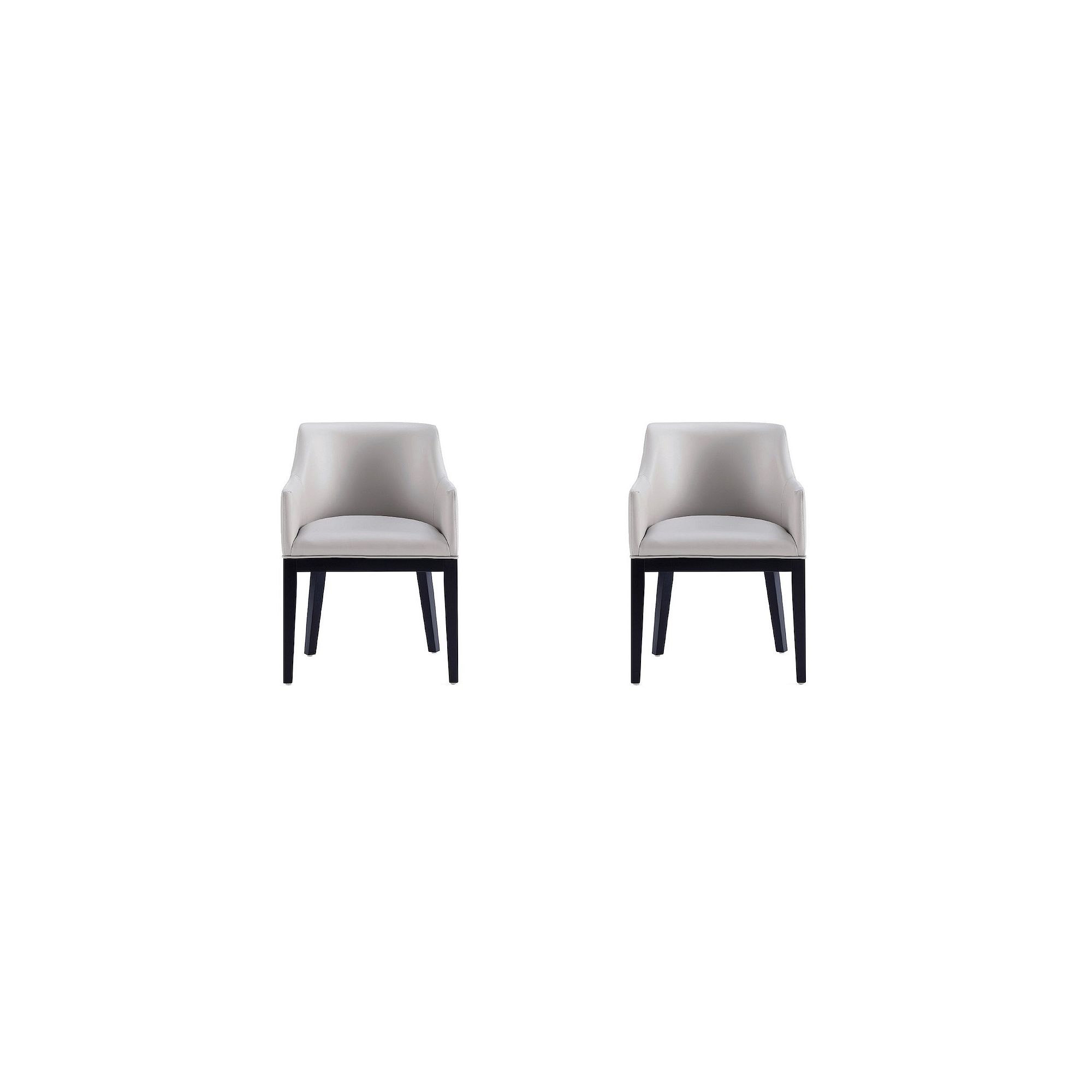 MANHATTAN COMFORT Gansevoort Dining Arm Chair 2-piece Set, Light Grey