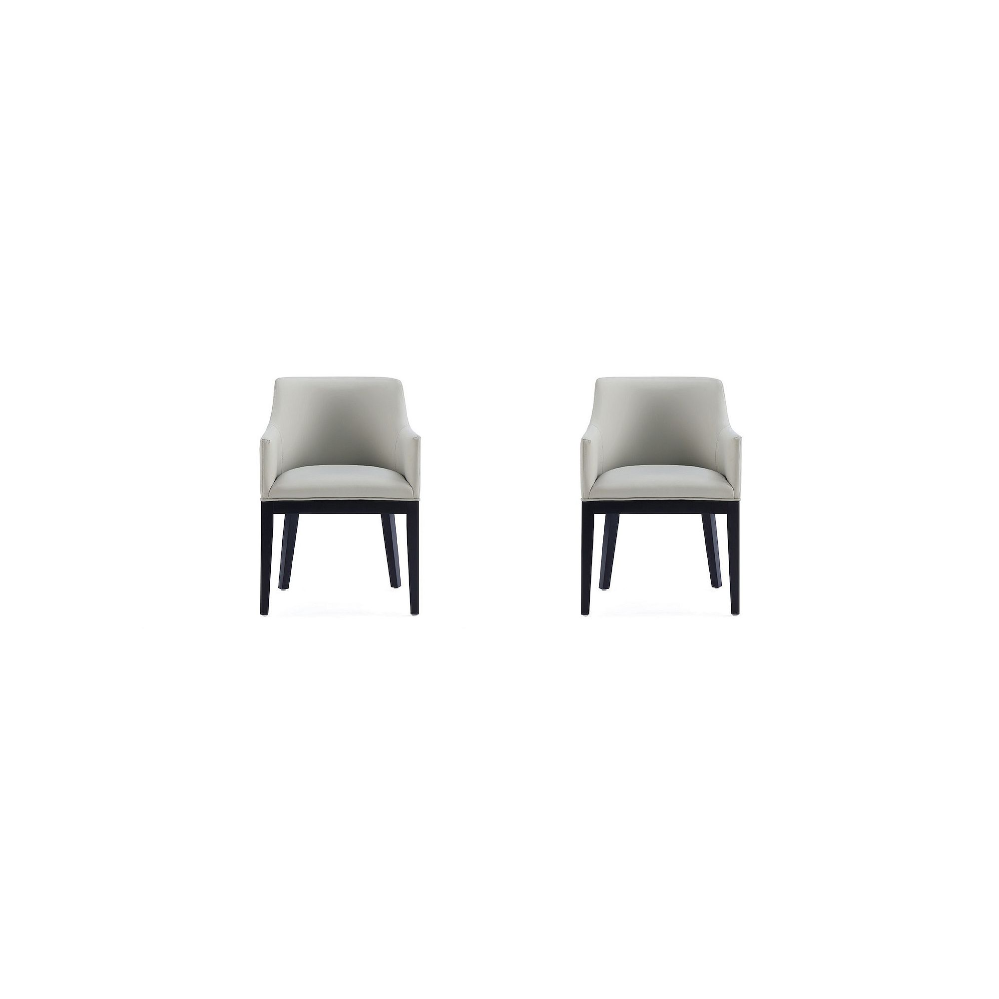 MANHATTAN COMFORT Gansevoort Dining Arm Chair 2-piece Set, Grey Grey