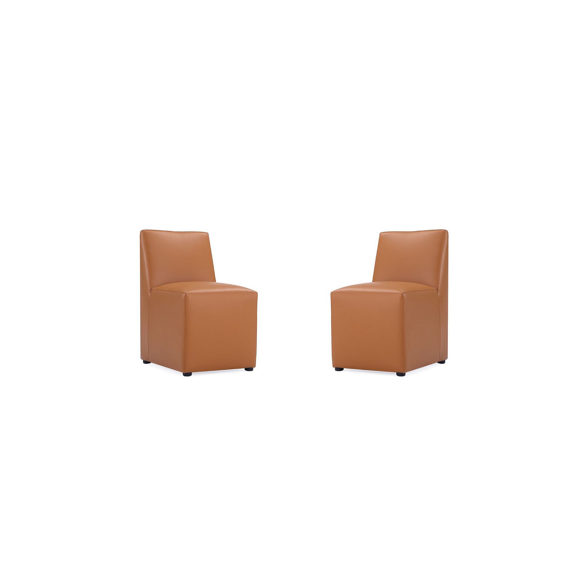 MANHATTAN COMFORT Anna Square Dining Chair 2-piece Set, Saddle