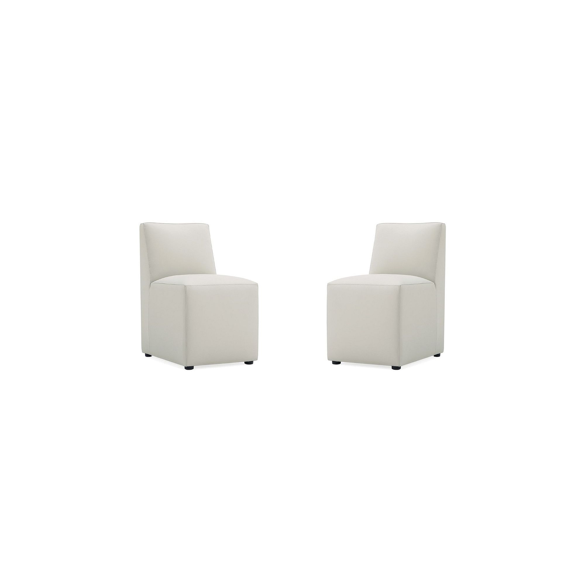 MANHATTAN COMFORT Anna Square Dining Chair 2-piece Set, Grey Grey