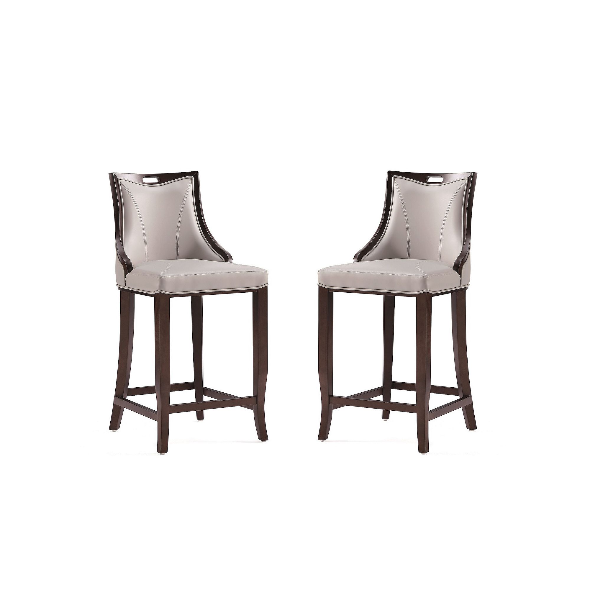 MANHATTAN COMFORT Emperor Barstool 2-piece Set, Light Grey