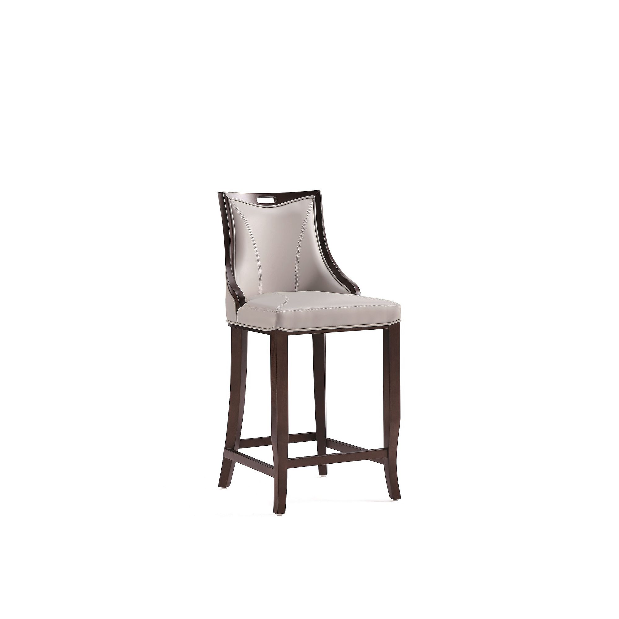 MANHATTAN COMFORT Padded Emperor Bar Stool, Light Grey