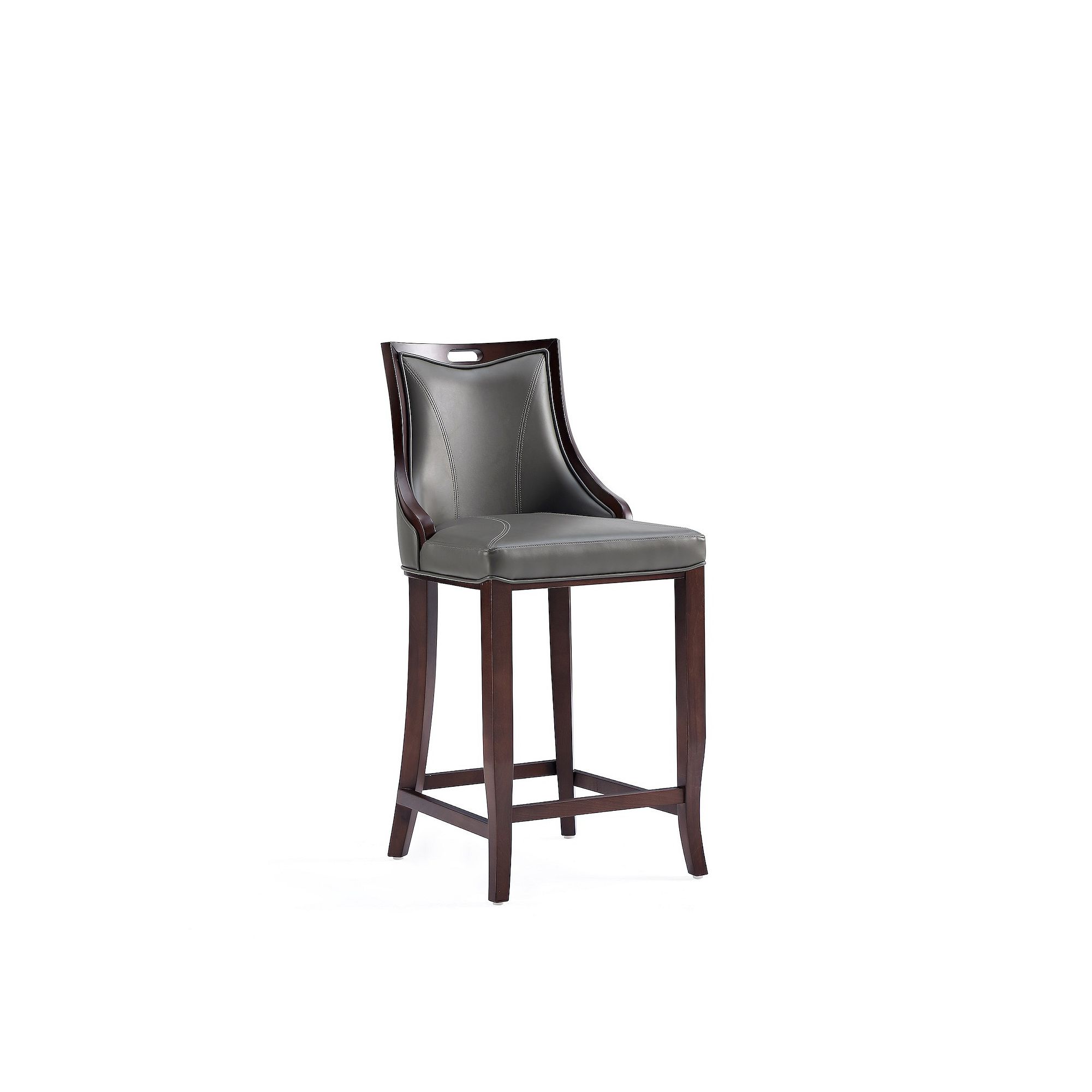 MANHATTAN COMFORT Padded Emperor Bar Stool, Pebble Grey