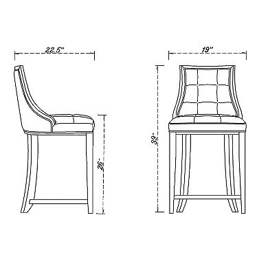 MANHATTAN COMFORT Fifth Avenue Counter Stool 2-piece Set