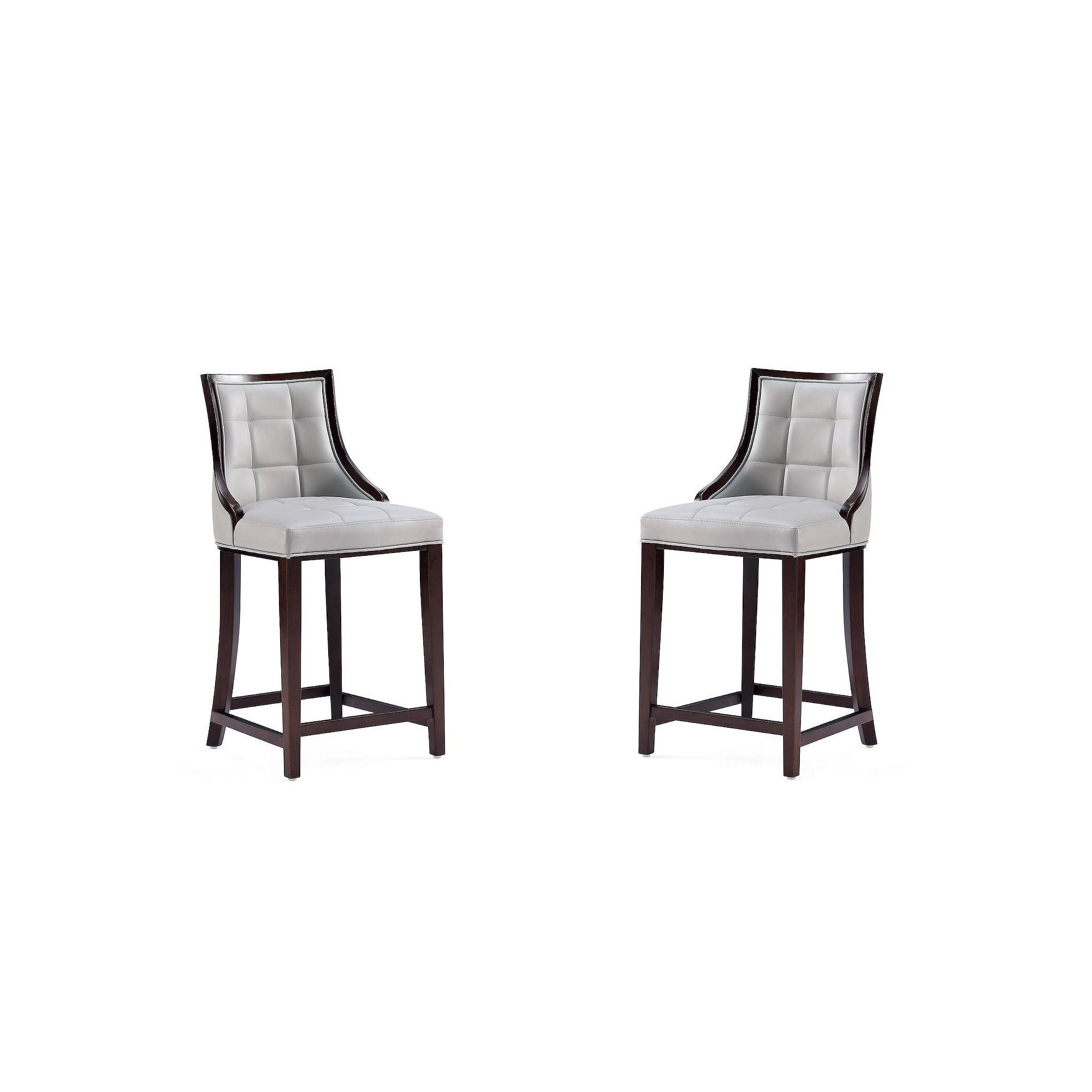 MANHATTAN COMFORT Fifth Avenue Counter Stool 2-piece Set, Light Grey