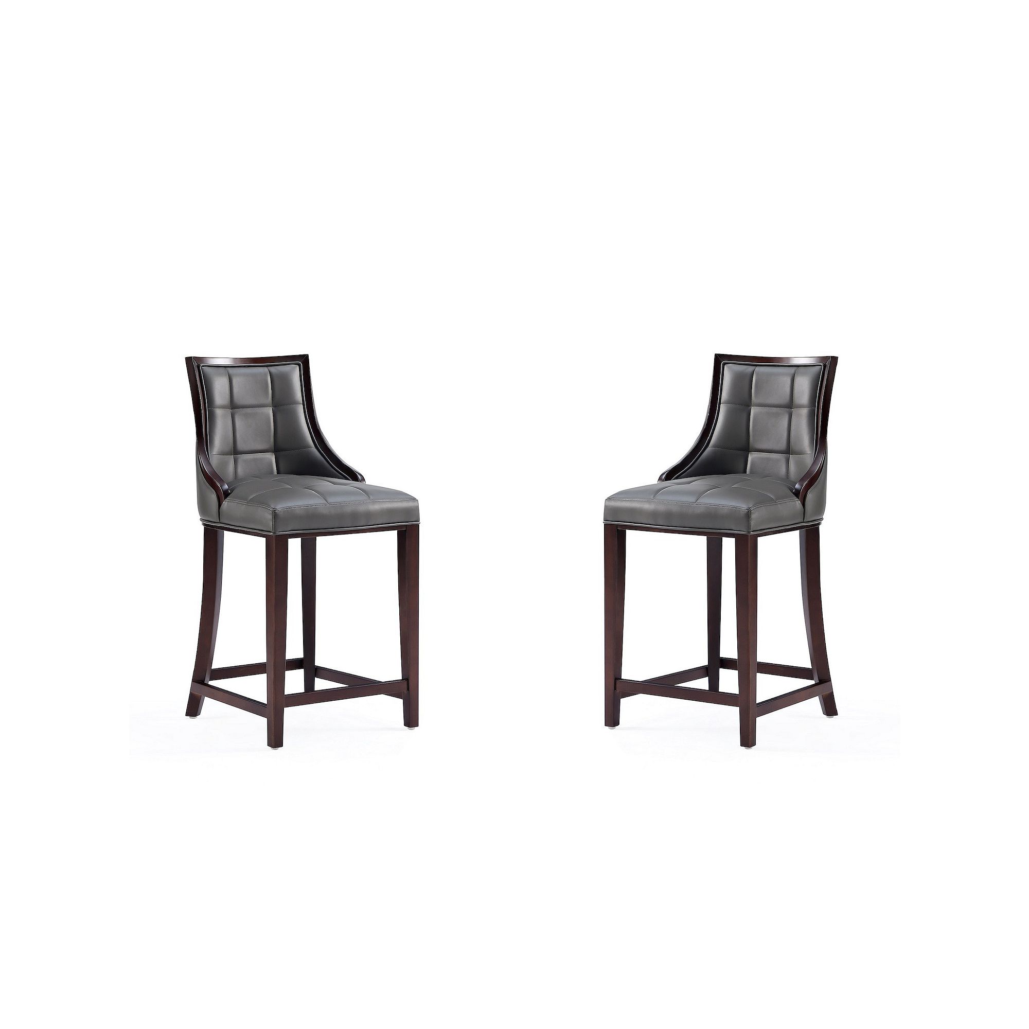 MANHATTAN COMFORT Fifth Avenue Counter Stool 2-piece Set, Pebble Grey