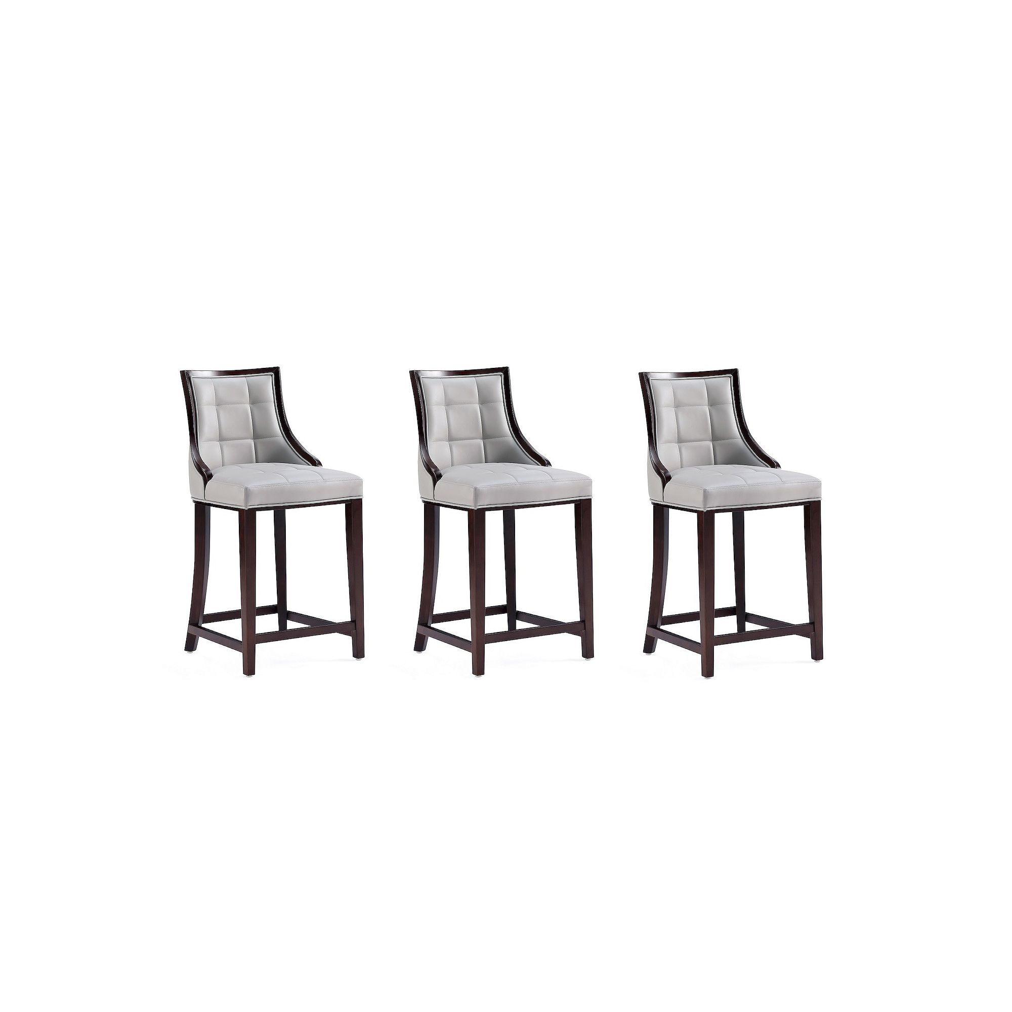 MANHATTAN COMFORT Fifth Avenue Counter Stool 3-piece Set, Light Grey