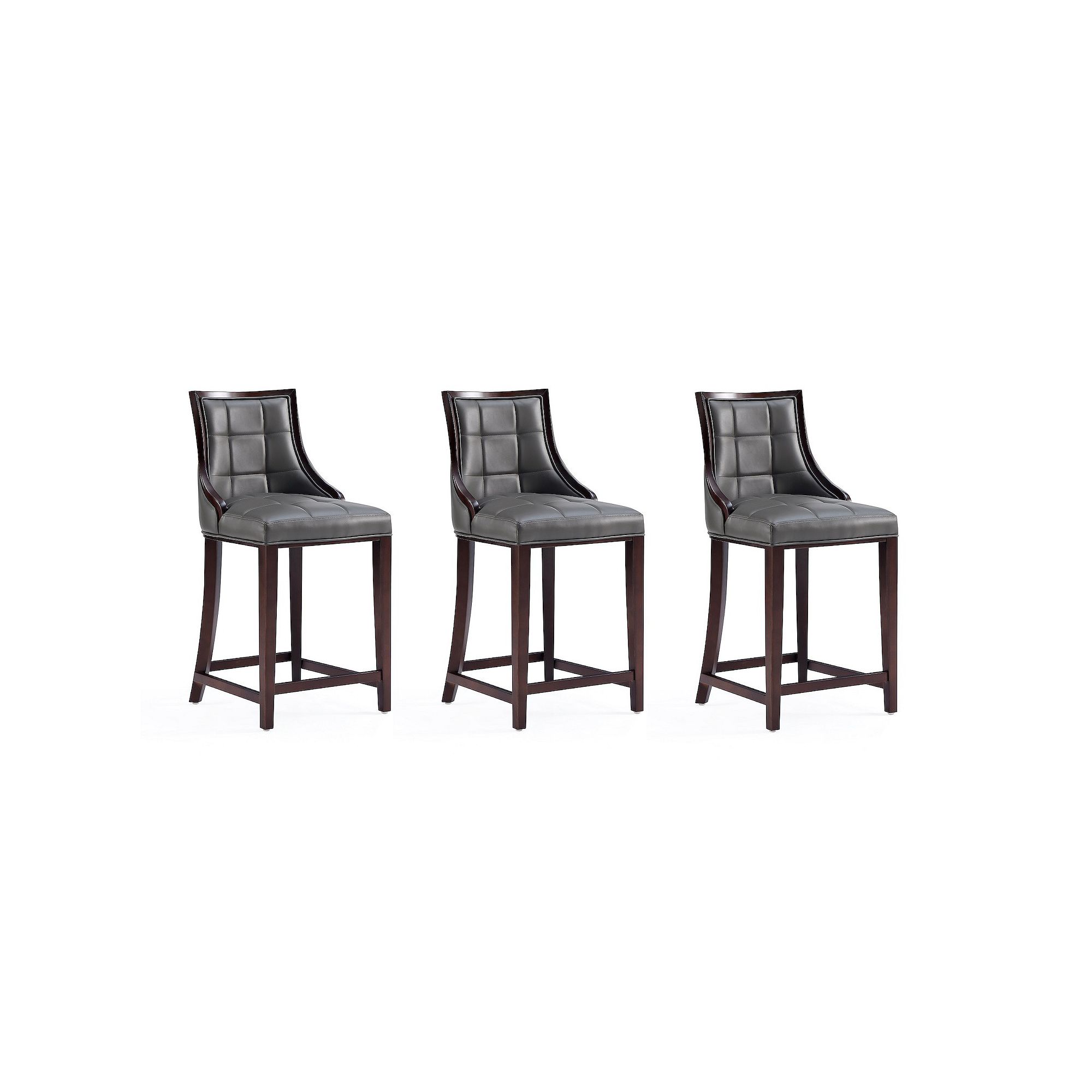 MANHATTAN COMFORT Fifth Avenue Counter Stool 3-piece Set, Pebble Grey