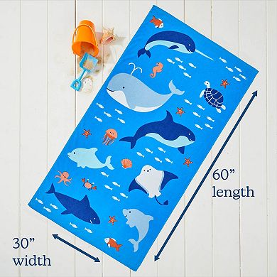 Kids Madelinen Cotton Vibrant Print Quick Dry Beach Towel