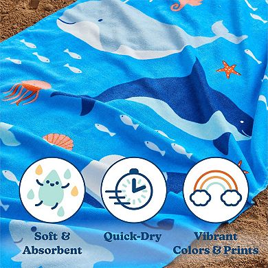 Kids Madelinen Cotton Vibrant Print Quick Dry Beach Towel