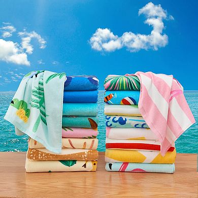 Kids Madelinen Cotton Vibrant Print Quick Dry Beach Towel