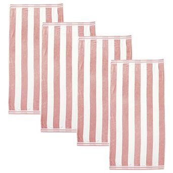 Madelinen® Velour Cabana Stripe 4-pack Beach Towel Set