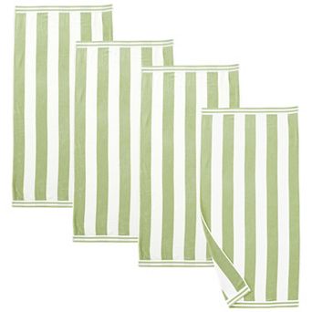 Madelinen® Velour Cabana Stripe 4-pack Beach Towel Set
