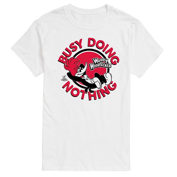 Big & Tall Woody Woodpecker Busy Doing Nothing Graphic Tee
