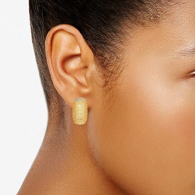 Napier Gold Tone Textured Clip-On Earrings