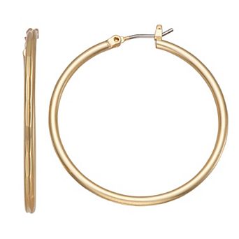 Napier Gold Tone 37 mm Thin Hoop Earrings