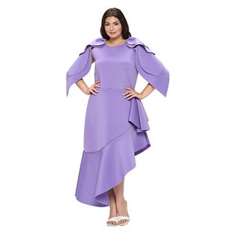 Plus Size Kaskade Ruffled Neoprene Dress
