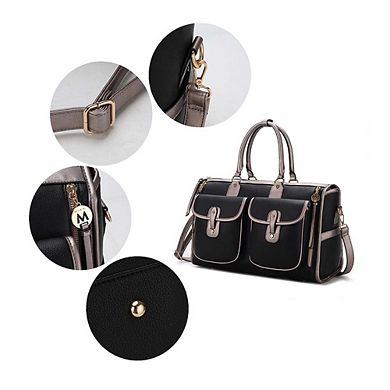 MKF Collection Genevieve Color-Block Women's Satchel, Duffle Tote Bag by Mia K