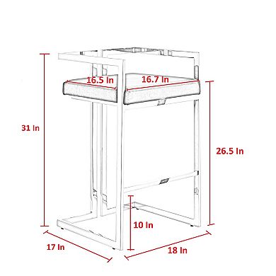 Anjali Bar Stool/Counter Stool Geometric Frame (Set of 2)