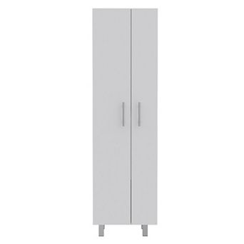 DEPOT E-SHOP Bacoa Cleaning Cabinet, Five Shelves, Double Door Cabinet, White