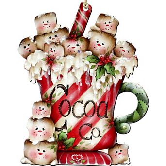 Marshmallow Cocoa Company 24-Inch Handcrafted Wooden Door Decor by J. Mills-Price - Christmas Decor