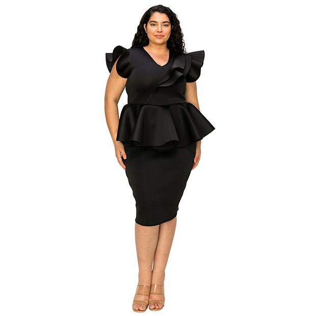 Peplum dress plus size best sale