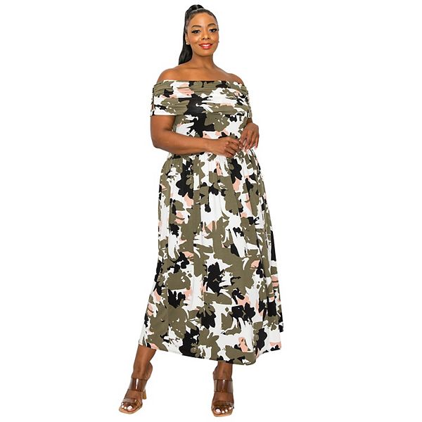 Plus Size Liza Off Shoulder Maxi Dress