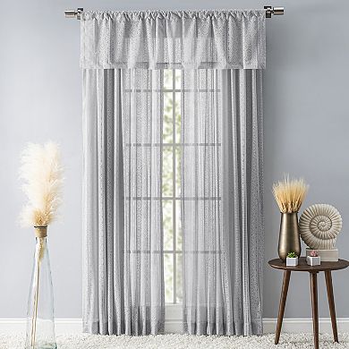 Stripe Lace Rod Pocket Valance